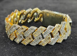17ct Baguette Y Moissanite Redonda Hombres Pulsera 14k Chapado en Oro 19... - $1,950.06 CAD