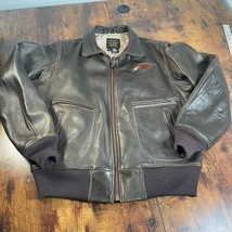 The Cockpit Classic G-1  Raider Leather Aviator Jacket Brown Men&#39;s Size ... - $494.99
