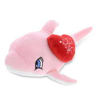 I Love You Baby Soft Plush Pink Dolphin Valentine Stuffed Animal 11.75&quot; - £28.30 GBP