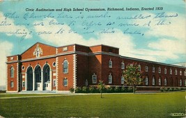 Richmond Indiana Civic Auditorium High School Gym Postcard - £3.51 GBP