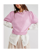 New Free People Staycation Cashmere Pullover $128  X-SMALL Pink Lavender  - £62.02 GBP