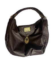 Womens S&amp;S Handbag Large Faux Brown Leather Hobo Purse Double Braided Ha... - $19.79
