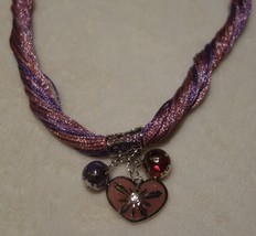 Angelique De Paris Three Tone Pink Heart Necklace New - £122.21 GBP