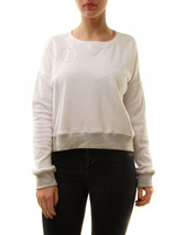 SUNDRY Womens Sweatshirt Fluffy Long Sleeve Soft Stylish White Size S - £38.20 GBP