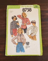 Simplicity 8738 Pattern Blouse Size 10 Misses Precut Vintage 1978 - $5.68