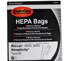 Riccar 8000, 8900 Simplicity Type B Vacuum Cleaner Bags - $16.35