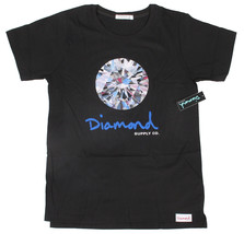 Diamante Supplly Co.Mujer Negro Brillante Camiseta Nwt - £20.97 GBP