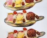 3x Banana Split Ice Cream Paper Die-Cut 10&quot; Diner Sign Soda Fountain Wal... - $19.79