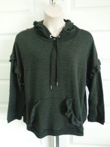 Cupio 2XL  Soft Cotton Blend Hooded  Sweatshirt Sweater Ruffled Accents ... - £13.18 GBP