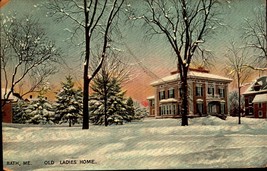 Bath ME-Maine, Old Ladies Home, Scenic Outside, Antique  1917  Postcard  bk64 - £4.65 GBP