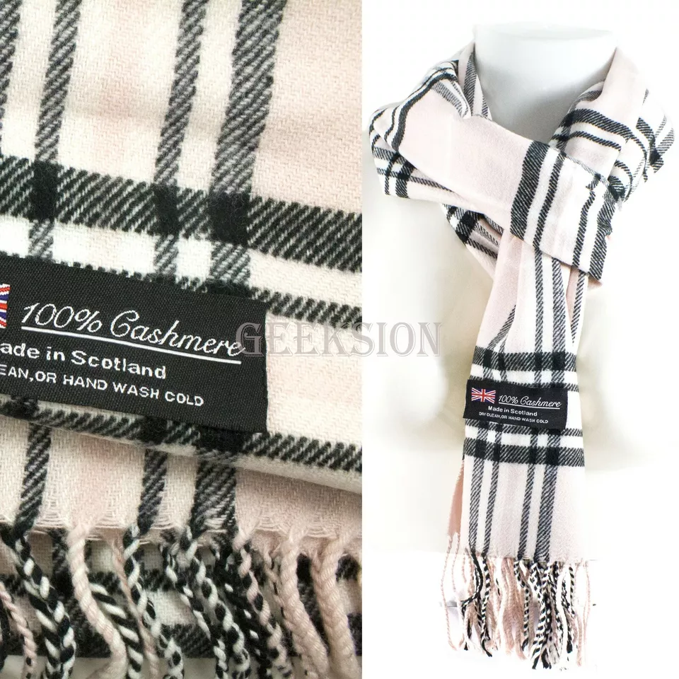 Winter Unisex 100% Cashmere Scarf Plaid, Solid &amp; Striped Wool Designs (29) - $18.99