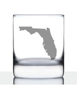 Florida State Outline Whiskey Rocks Glass 10.25 oz Tumbler - $357.32 MXN