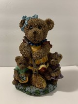 Momma Teddy Bear w/Baby Boy and Baby Girl Figurine Sculpture - £5.47 GBP