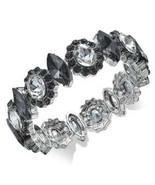 Charter Club Silver-Tone Crystal and Stone Stretch Bracelet - £19.38 GBP