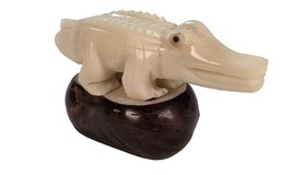 1 x Fair Trade Ecuador Tagua Carving | Vegan Ivory  CROCODILE - £35.49 GBP