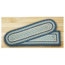 Earth Rugs Oval Stair Tread - Breezy Blue- Taupe and Ivory - $39.41