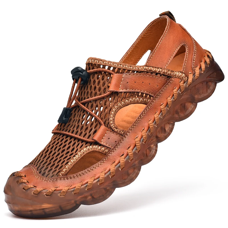 Mens Leather  Men Summer Sandals Outdoor Non-slip Hi Shoes Fashion Beach Shoes H - £250.55 GBP