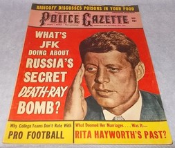 National Police Gazette Tabloid Magazine Novembr 1961 John Kennedy Rita Hayworth - $12.95