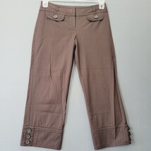 Loft Women Pants Size 2 Brown Stretch Preppy Capri Marisa Classic Flat F... - £11.47 GBP