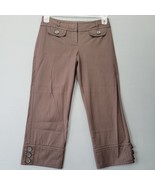 Loft Women Pants Size 2 Brown Stretch Preppy Capri Marisa Classic Flat F... - £11.25 GBP