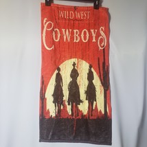Wild West Cowboys silhouette dish towl hand towel sunset riding - £7.75 GBP