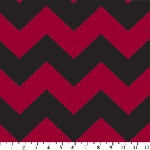 Chevron Stripe Red Black Zig Zag Fleece Fabric Print by the Yard A344.05 - £22.76 GBP