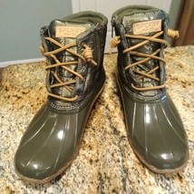 Sperry Boots Womens 9 M Top Sider Saltwater Duck Rain Boot STS80753 Gree... - $74.25