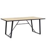 vidaXL Oak Rectangular Dining Table with Black Legs, Seats 6-8 People - $373.49