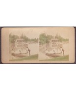 Chicago, IL Tinted Photo Stereoview - Men setting off in Canoe in Garfie... - $229.49 MXN