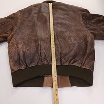 Wear Me Out Men's Brown Full Zip Genuine Leather Insulated Bomber Jacket Size 46 image 9