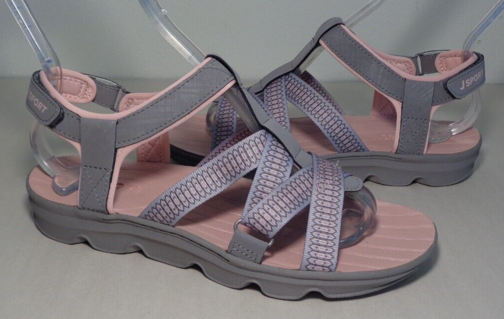 JSport by Jambu Size 11 M KAIA Grey / Pink Geometric Sandals New Women's Shoes