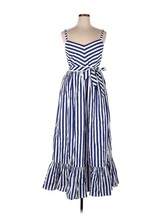 NWT J.Crew Striped Ruffle Maxi in White Deep Orchid Belted Cotton Tank Dress 0 - £111.90 GBP
