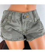 True Religion Jean Shorts Women&#39;s Size 31 Camo Bobby Cut Off World Tour - $134.99