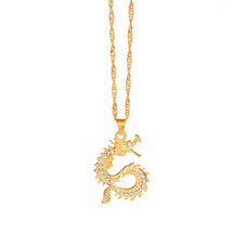 Ornament PersonalityRose Pendant Diamond Chinese Dragon Necklace Suit - £7.86 GBP