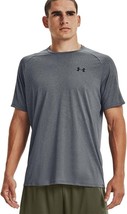 Under Armour UA Tech 2.0 Tee Shirt Men M Gray Patterned Short Sleeve Stretch NEW - £17.24 GBP