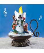 Lighted LED Musical Snowman Flickering Candle Christmas Table Decor Cent... - $363.93 MXN