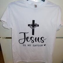 Jesus is my Savior white unisex T Shirt size med new - $5.00