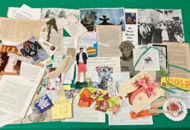 Vintage Paper Ephemera Lot Junk Journal Mixed Media Scrapbooking paper c... - $8.86