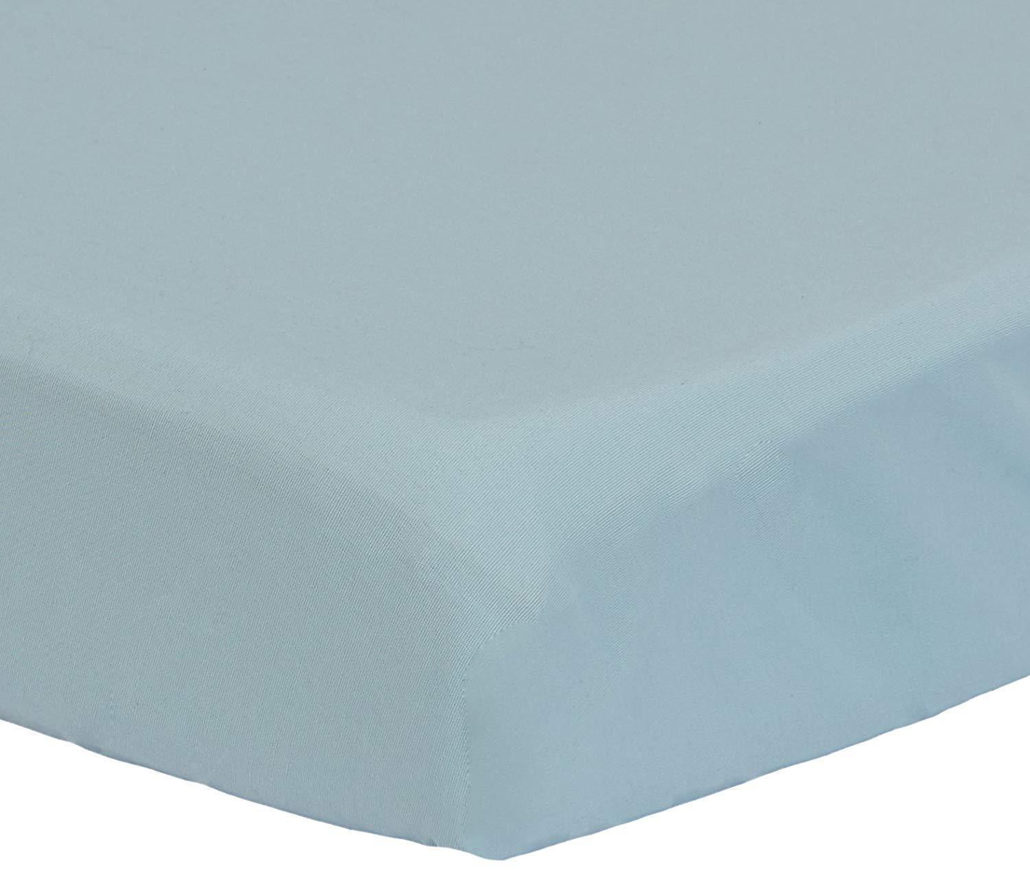 Pinzon 300 Thread Count Percale Fitted Mini Crib Sheet, Spa Blue  - $12.73