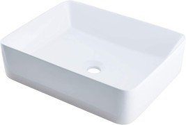 Novatto Np-01321 Ceramic Above Counter Rectangular Bathroom Sink, Polished - £168.21 GBP