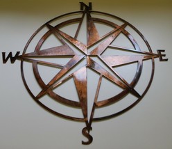 Nautical Compass Rose - Metal Wall Art - Copper 20&quot; x 20&quot; - $48.43