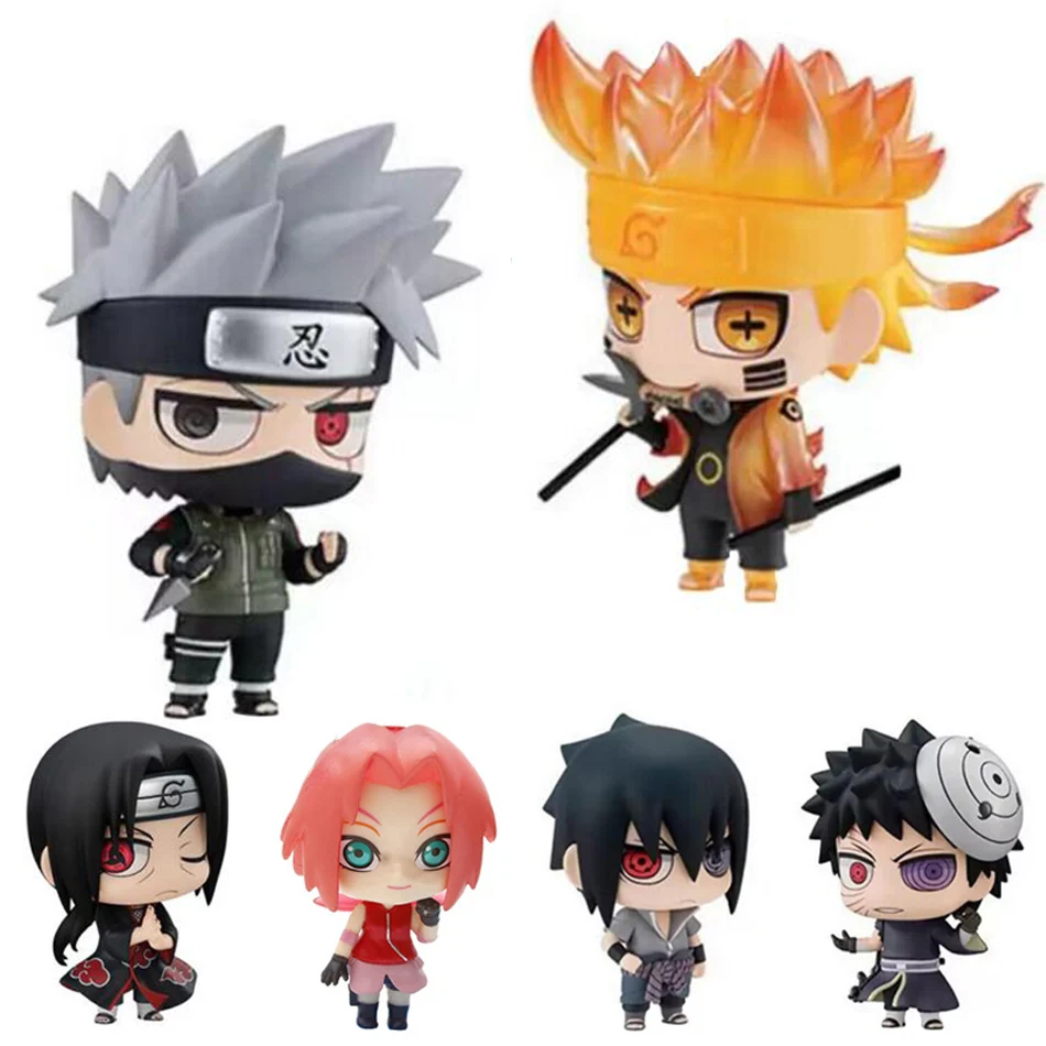 Anime Naruto Figure Toys Set Uzumaki Naruto Uchiha Sasuke Action Anime Model PVC - £8.55 GBP+