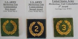 U.S. Army Meritorious Unit Commendation 1ST, 2ND &amp; 3RD  Award(Circa: Ww 2) LOT49 - £19.51 GBP