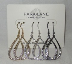 PARK LANE OUI Earrings set  1 1/2&quot; everyday wear micro crystals - £39.23 GBP