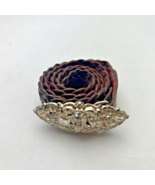 Vintage Brown Leather Belt with Metal Buckle - $25.16 CAD