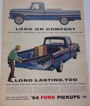 64’ Ford Pickups Long On Comfort Long Lasting Too Magazine Print Ad 1964 - $5.99