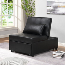 Folding Ottoman Sofa Bed Black - £185.80 GBP