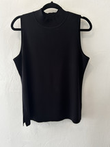 Misook Black Signature Stretch Sleeveless Turtleneck Knit Top Size Large - $48.33