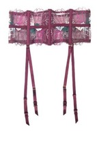 Victoria&#39;s Secret Garter Belt Lingerie Very Sexy Floral Mesh Medium M Large L - £16.22 GBP