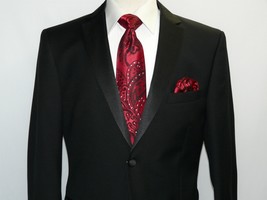 Men's MANTONI Wool Tuxedo Notch Lapel single breasted Two button formal wear image 2